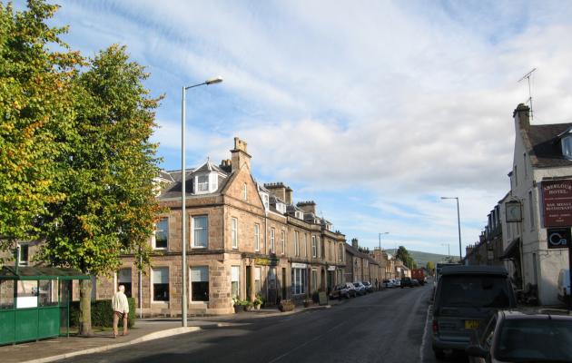 Aberlour High Street shops - See text below